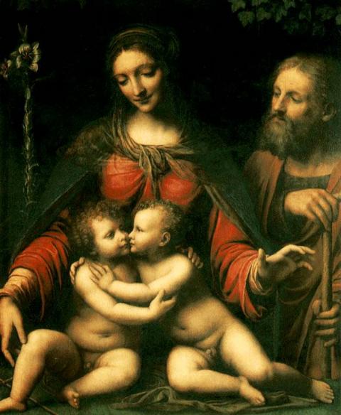 A szent család a gyermek Jánossal (Museo Nacional del Prado) – Bernardino Luini